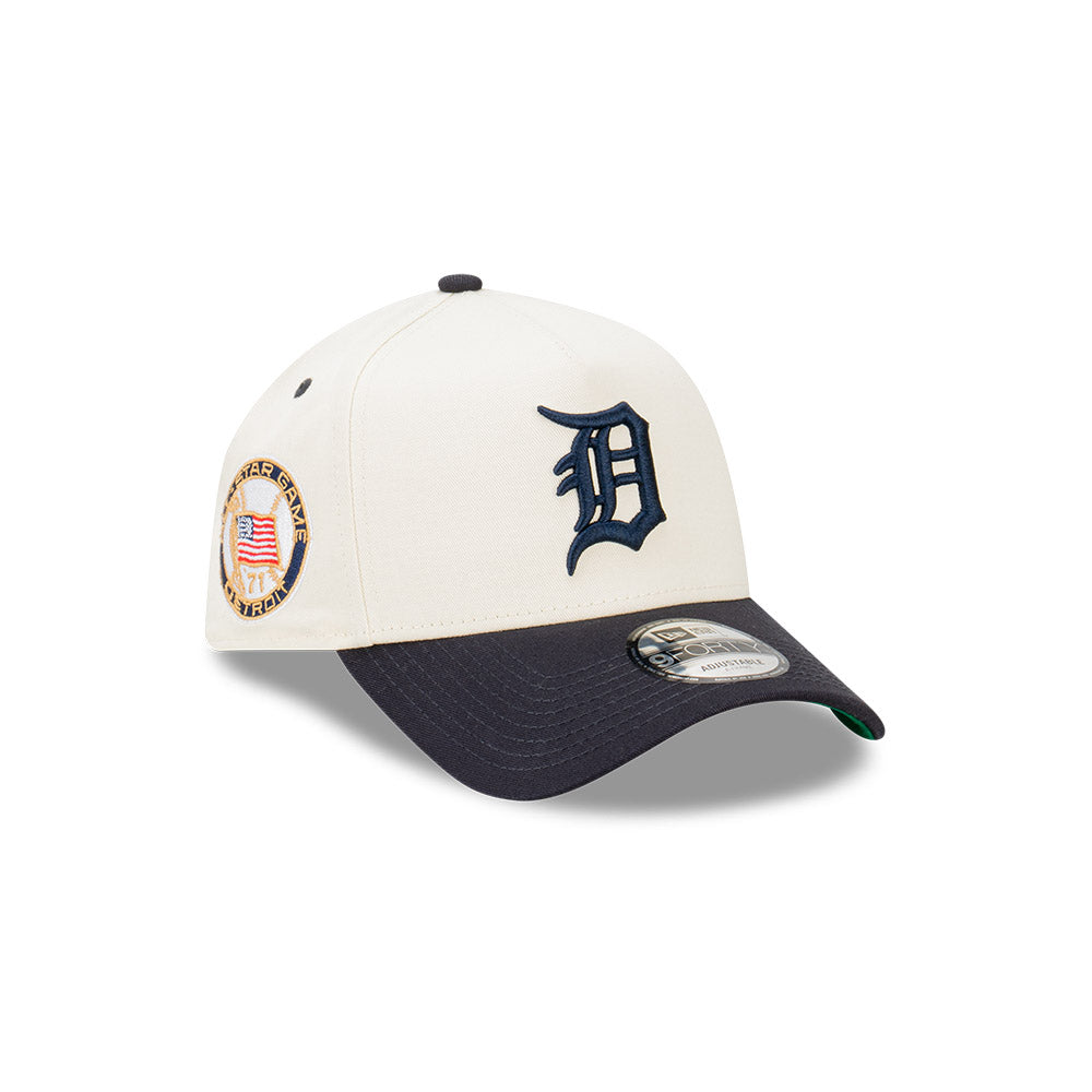 DETROIT TIGERS ASG VINTAGE WHITE CHROME 2TONE BLACK VISOR 9FORTY AF CAP