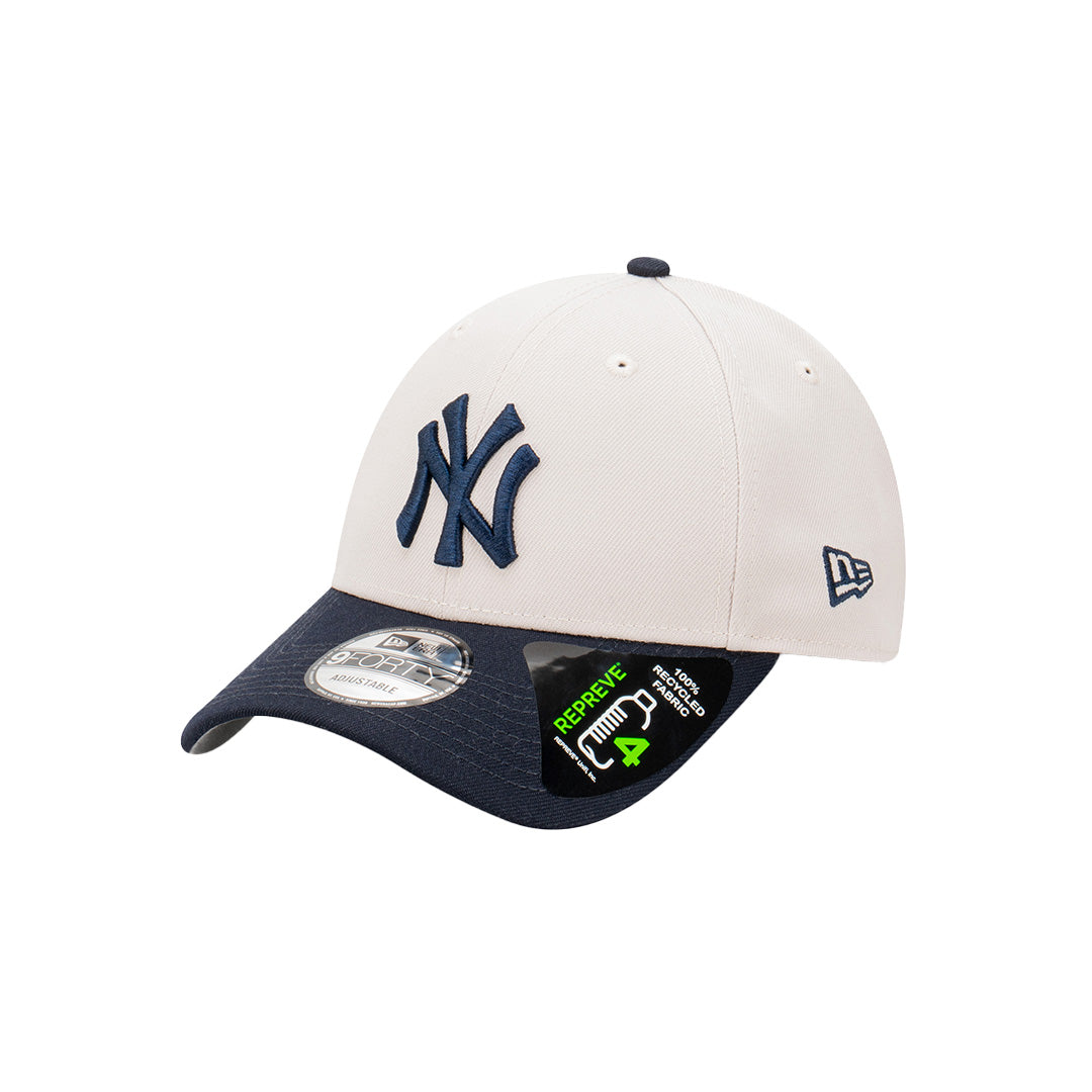 NEW YORK YANKEES 2-TONE STONE REPREVE NAVY VISOR STONE 9FORTY CAP