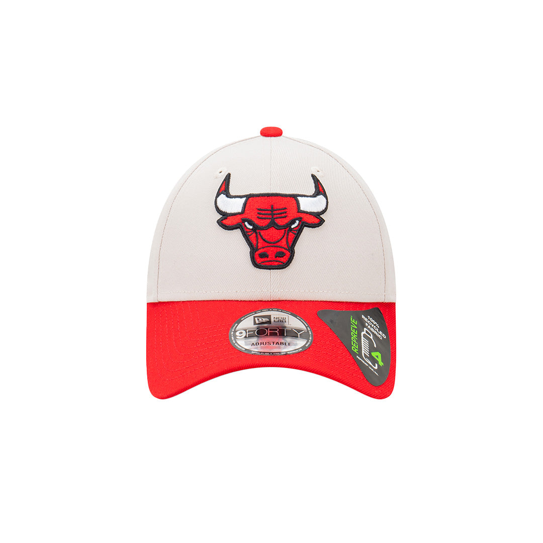 CHICAGO BULLS 2-TONE STONE REPREVE SCARLET VISOR STONE 9FORTY CAP