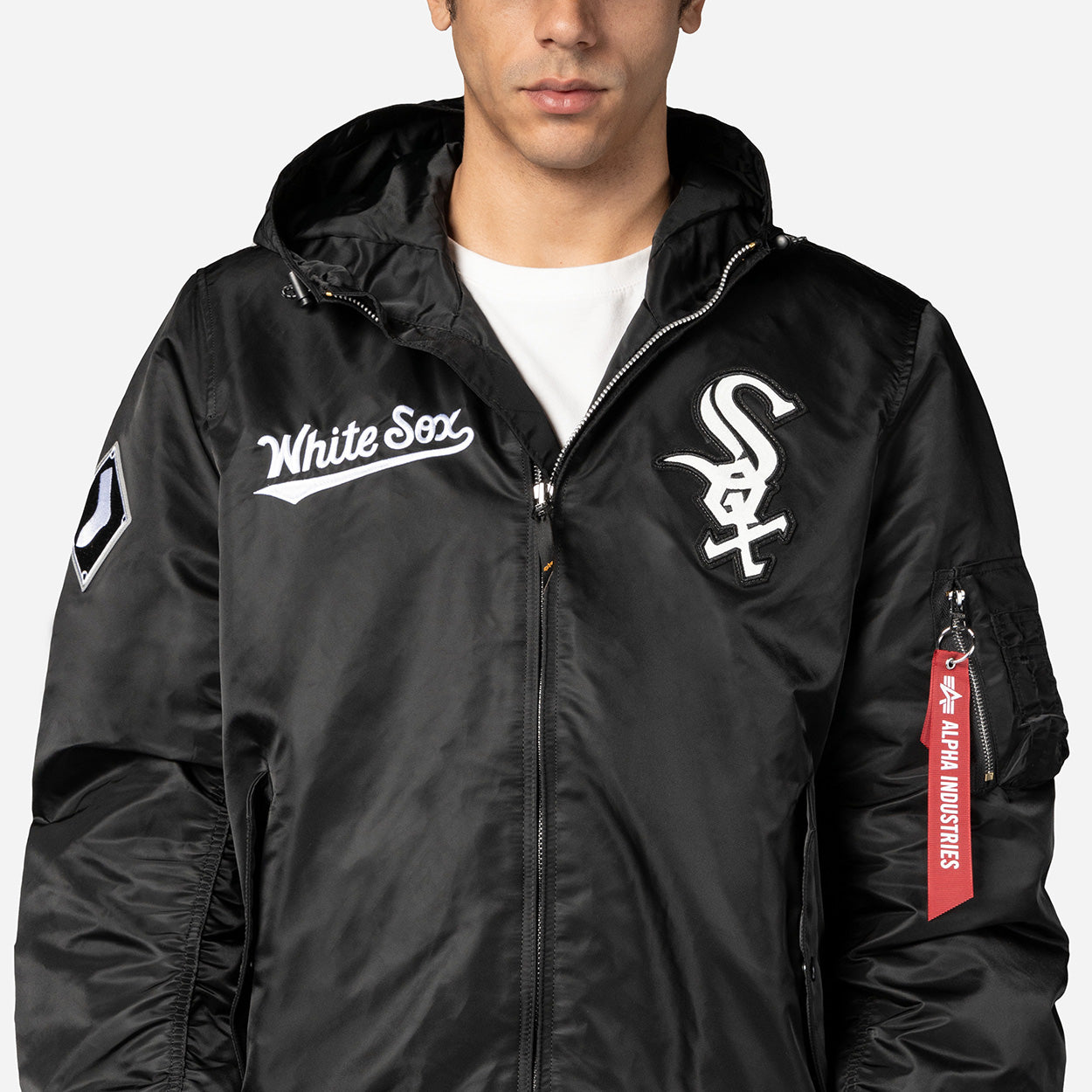 ALPHA INDUSTRIES X CHICAGO WHITE SOX BLACK JACKET