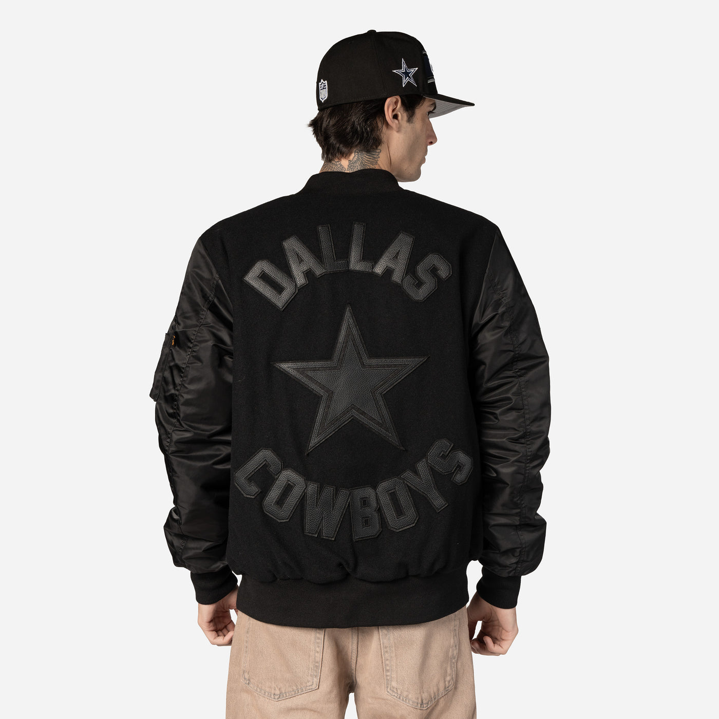 ALPHA INDUSTRIES X DALLAS COWBOYS BLACK JACKET