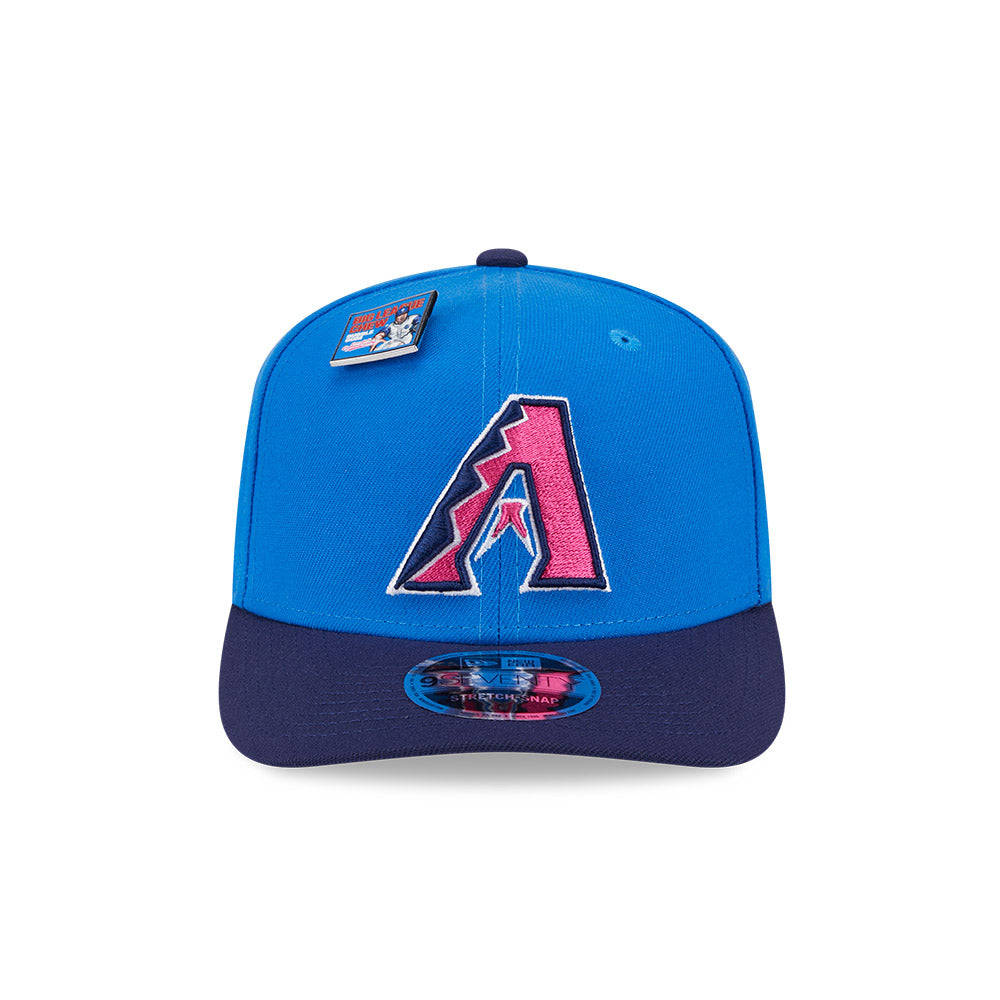 NEW ERA X BIG LEAGUE CHEW ARIZONA DIAMONDBACKS NAVY VISOR MED BLUE 9SEVENTY STRETCH SNAP CAP