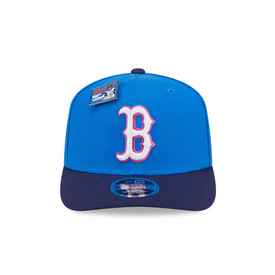 NEW ERA X BIG LEAGUE CHEW BOSTON RED SOX NAVY VISOR MED BLUE 9SEVENTY STRETCH SNAP CAP