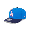 NEW ERA X BIG LEAGUE CHEW LOS ANGELES DODGERS NAVY VISOR MED BLUE 9SEVENTY STRETCH SNAP CAP