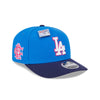 NEW ERA X BIG LEAGUE CHEW LOS ANGELES DODGERS NAVY VISOR MED BLUE 9SEVENTY STRETCH SNAP CAP