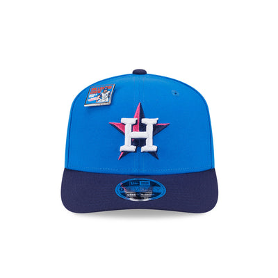 NEW ERA X BIG LEAGUE CHEW HOUSTON ASTROS NAVY VISOR MED BLUE 9SEVENTY STRETCH SNAP CAP