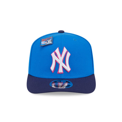 NEW ERA X BIG LEAGUE CHEW NEW YORK YANKEES NAVY VISOR MED BLUE 9SEVENTY STRETCH SNAP CAP