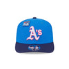 NEW ERA X BIG LEAGUE CHEW OAKLAND ATHLETICS NAVY VISOR MED BLUE 9SEVENTY STRETCH SNAP CAP