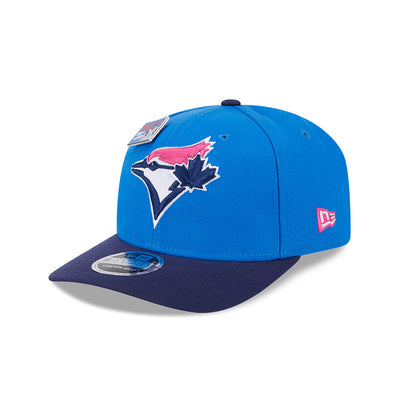 NEW ERA X BIG LEAGUE CHEW TORONTO BLUE JAYS NAVY VISOR MED BLUE 9SEVENTY STRETCH SNAP CAP