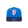 NEW ERA X BIG LEAGUE CHEW SAN FRANCISCO GIANTS NAVY VISOR MED BLUE 9SEVENTY STRETCH SNAP CAP