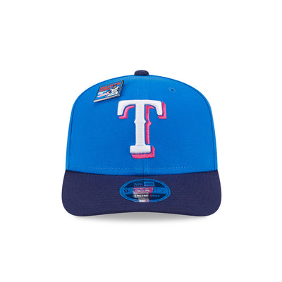 NEW ERA X BIG LEAGUE CHEW TEXAS RANGERS NAVY VISOR MED BLUE 9SEVENTY STRETCH SNAP CAP