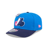 NEW ERA X BIG LEAGUE CHEW MONTREAL EXPOS NAVY VISOR MED BLUE 9SEVENTY STRETCH SNAP CAP