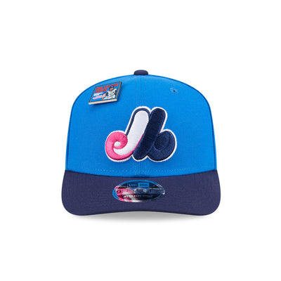 NEW ERA X BIG LEAGUE CHEW MONTREAL EXPOS NAVY VISOR MED BLUE 9SEVENTY STRETCH SNAP CAP