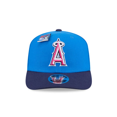 NEW ERA X BIG LEAGUE CHEW ANAHEIM ANGELS NAVY VISOR MED BLUE 9SEVENTY STRETCH SNAP CAP