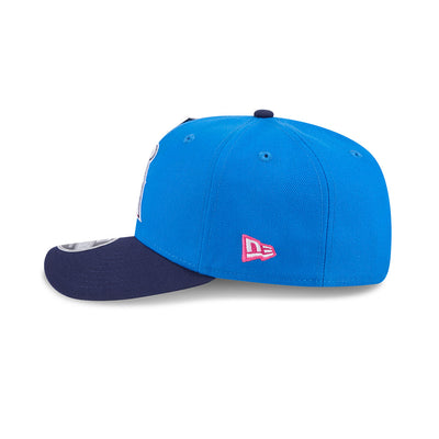 NEW ERA X BIG LEAGUE CHEW ANAHEIM ANGELS NAVY VISOR MED BLUE 9SEVENTY STRETCH SNAP CAP