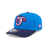 NEW ERA X BIG LEAGUE CHEW JACKSONVILLE JUMBO SHRIMP NAVY VISOR MED BLUE 9SEVENTY STRETCH SNAP CAP