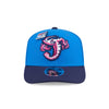 NEW ERA X BIG LEAGUE CHEW JACKSONVILLE JUMBO SHRIMP NAVY VISOR MED BLUE 9SEVENTY STRETCH SNAP CAP