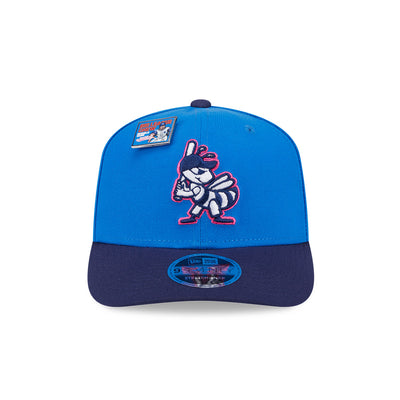 NEW ERA X BIG LEAGUE CHEW SALT LAKE CITY BEE NAVY VISOR MED BLUE 9SEVENTY STRETCH SNAP CAP