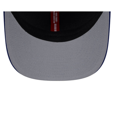 NEW ERA X BIG LEAGUE CHEW CINCINNATI REDS NAVY VISOR WHITE 9SEVENTY STRETCH SNAP CAP