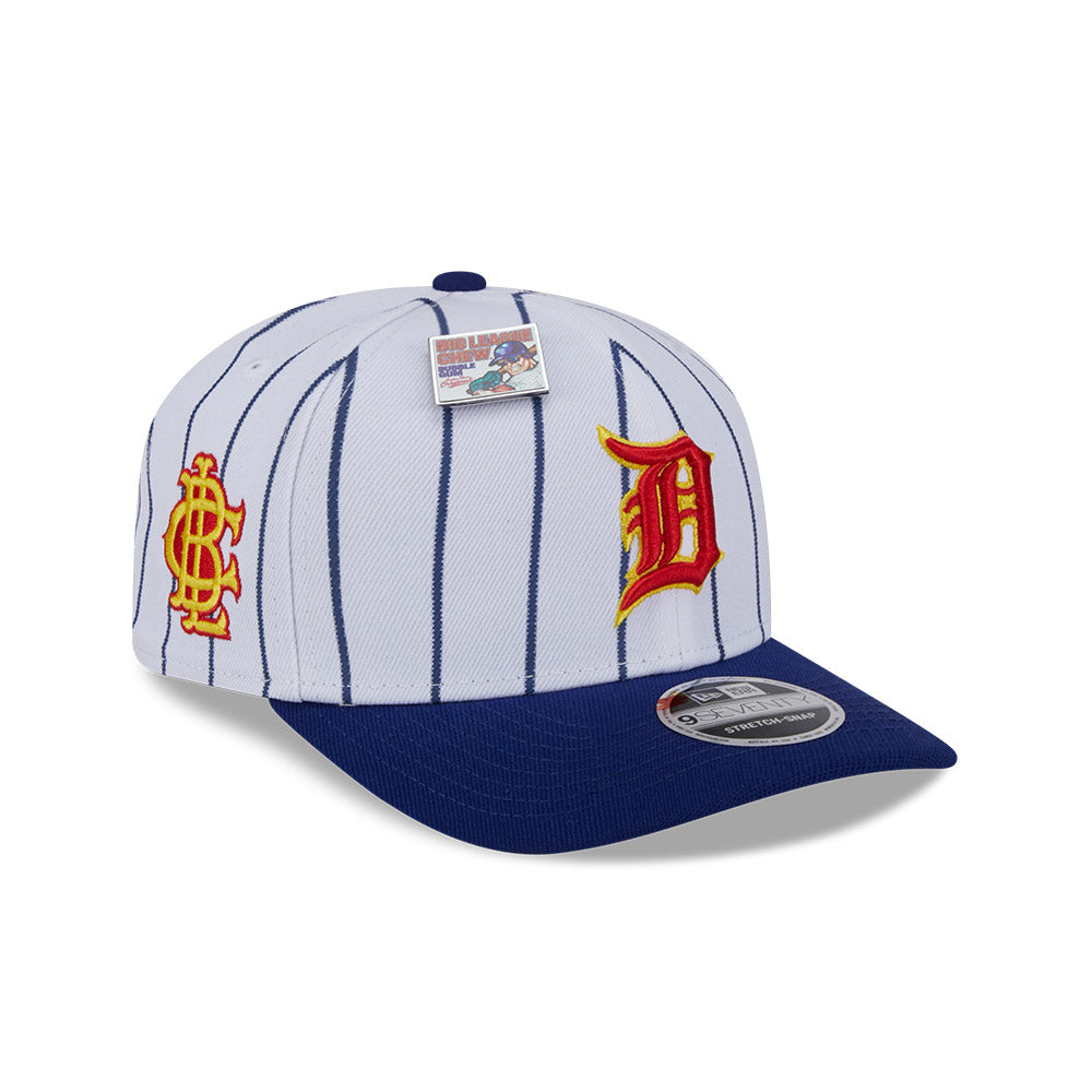 NEW ERA X BIG LEAGUE CHEW DETROIT TIGERS NAVY VISOR WHITE 9SEVENTY STRETCH SNAP CAP