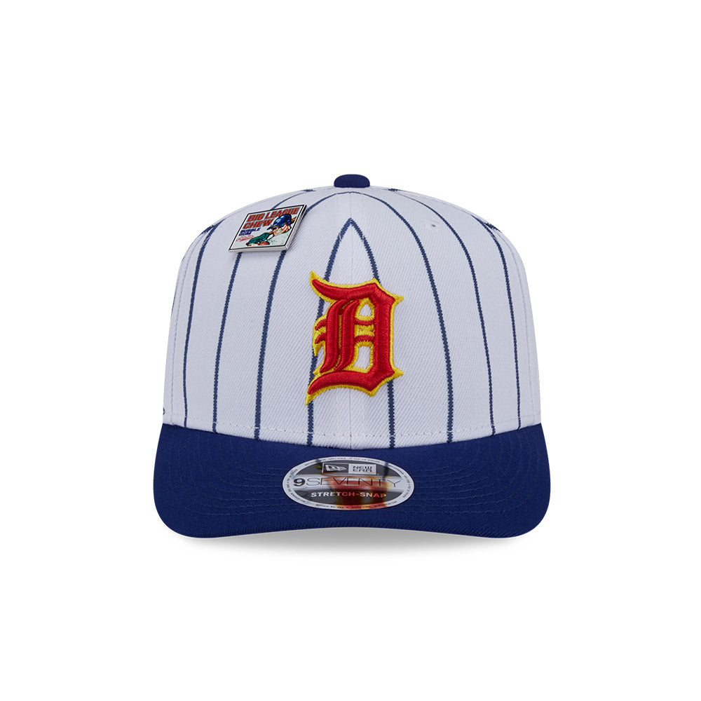 NEW ERA X BIG LEAGUE CHEW DETROIT TIGERS NAVY VISOR WHITE 9SEVENTY STRETCH SNAP CAP