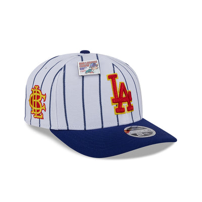 NEW ERA X BIG LEAGUE CHEW LOS ANGELES DODGERS NAVY VISOR WHITE 9SEVENTY STRETCH SNAP CAP