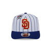 NEW ERA X BIG LEAGUE CHEW SAN DIEGO PADRES NAVY VISOR WHITE 9SEVENTY STRETCH SNAP CAP