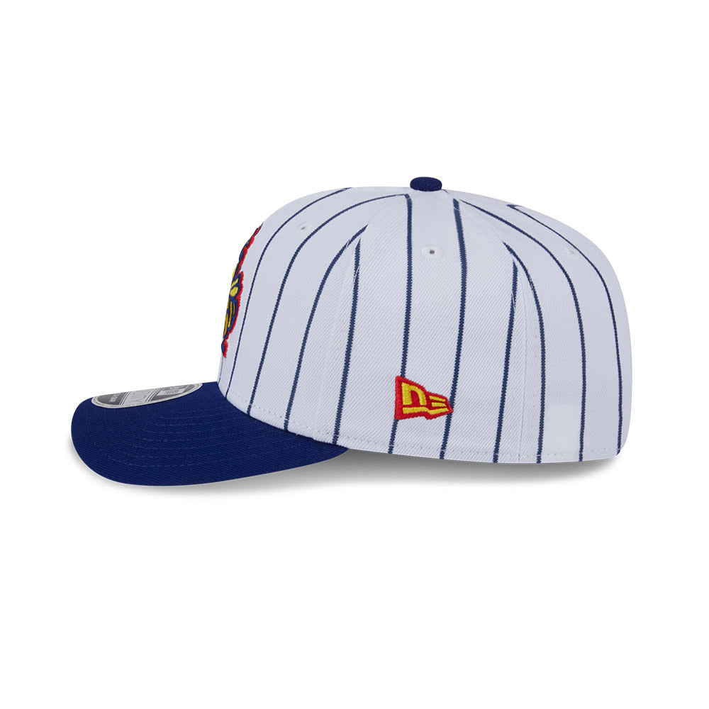 NEW ERA X BIG LEAGUE CHEW SALT LAKE CITY BEE NAVY VISOR WHITE 9SEVENTY STRETCH SNAP CAP