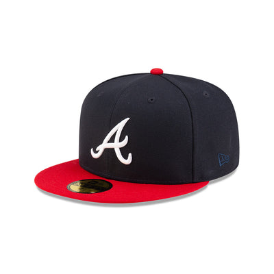 OVO® X ATLANTA BRAVES SCARLET VISOR NAVY NEW ERA 59FIFTY CAP