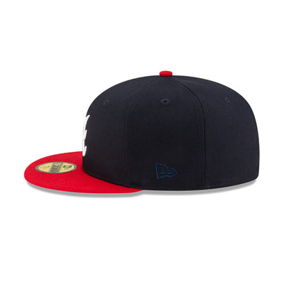 OVO® X ATLANTA BRAVES SCARLET VISOR NAVY NEW ERA 59FIFTY CAP