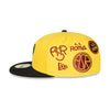 AS ROMA LOGO LIMITED EDITION BLACK VISOR RED AND A GOLD 59FIFTY CAP