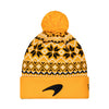 MCLAREN F1 RACING XMAS ORANGE CUFF BOBBLE BEANIE