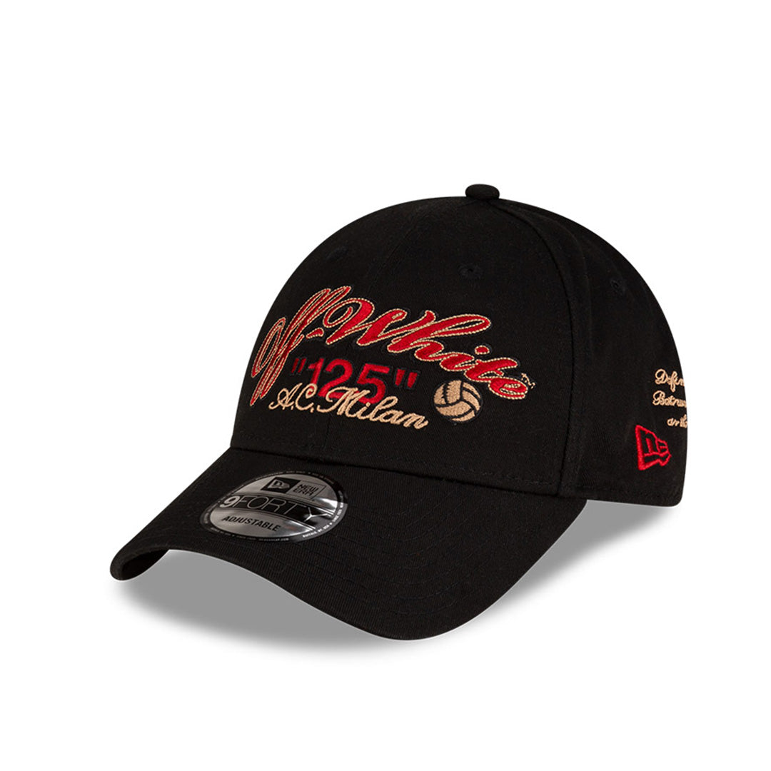 NEW ERA X OFF WHITE X AC MILAN BLACK 9FORTY CAP