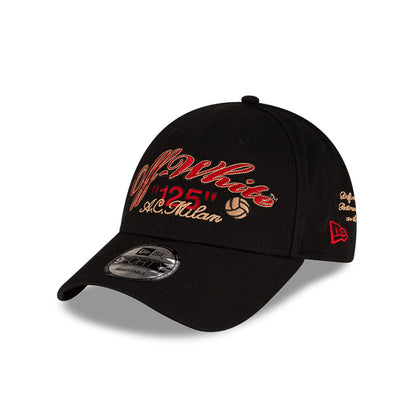 NEW ERA X OFF WHITE X AC MILAN BLACK 9FORTY CAP