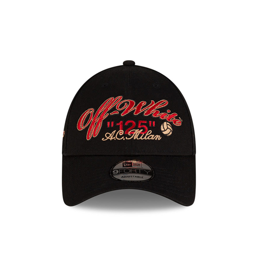 NEW ERA X OFF WHITE X AC MILAN BLACK 9FORTY CAP
