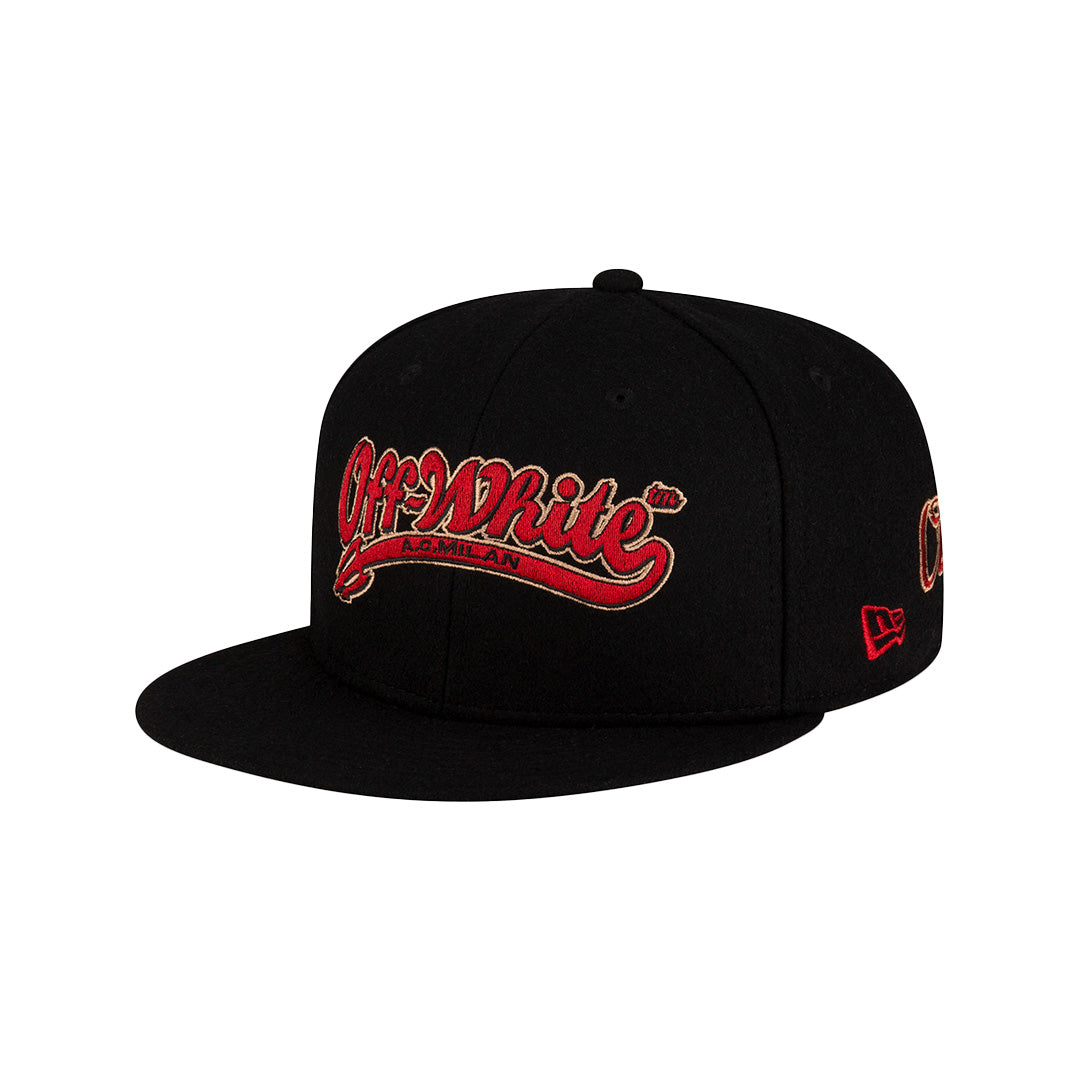 NEW ERA X OFF WHITE X AC MILAN BLACK 59FIFTY CAP