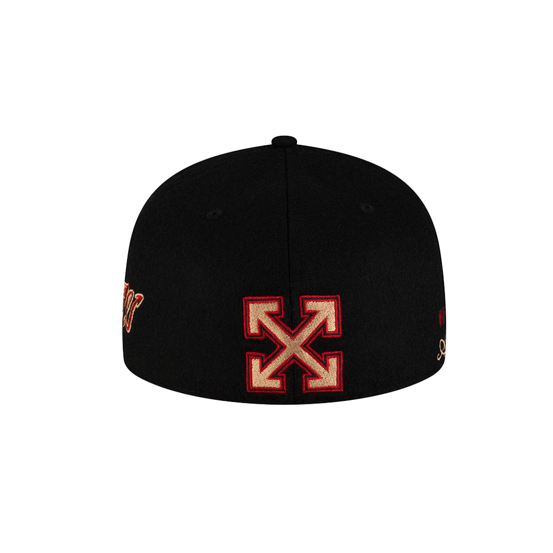 NEW ERA X OFF WHITE X AC MILAN BLACK 59FIFTY CAP