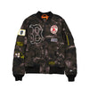 NEW ERA X ALPHA INDUSTRIES BOSTON RED SOX BLACK REVERSIBLE BOMBER JACKET