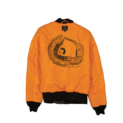 NEW ERA X ALPHA INDUSTRIES BOSTON RED SOX BLACK REVERSIBLE BOMBER JACKET