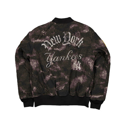 NEW ERA X ALPHA INDUSTRIES NEW YORK YANKEES BLACK REVERSIBLE BOMBER JACKET