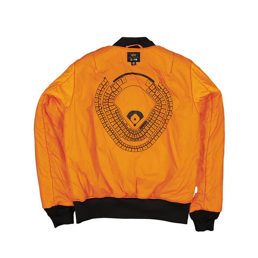 NEW ERA X ALPHA INDUSTRIES NEW YORK YANKEES BLACK REVERSIBLE BOMBER JACKET