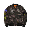 NEW ERA X ALPHA INDUSTRIES LAS VEGAS RAIDERS BLACK REVERSIBLE BOMBER JACKET