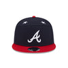 MLB ALL STAR GAME ATLANTA BRAVES 2-TONE RED VISOR NAVY SPLIT PANEL 9FIFTY CAP
