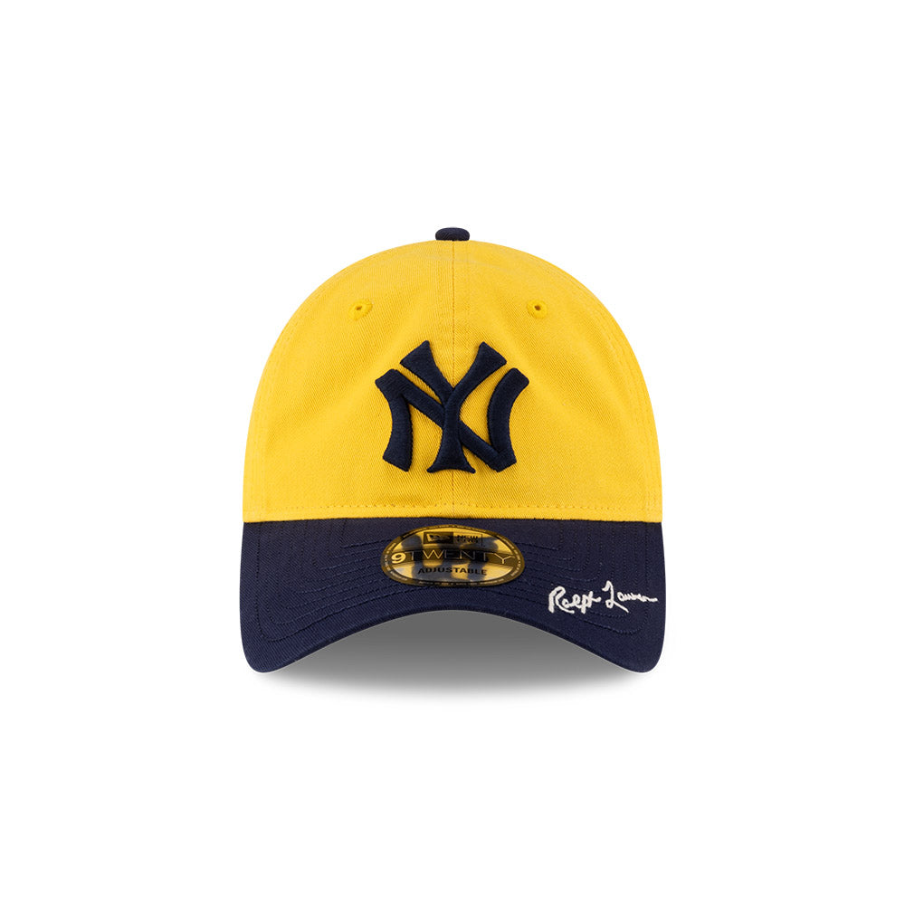 NEW ERA X RALPH LAUREN NEW YORK YANKEES COOPERSTOWN BLACK VISOR YELLOW 9TWENTY CAP
