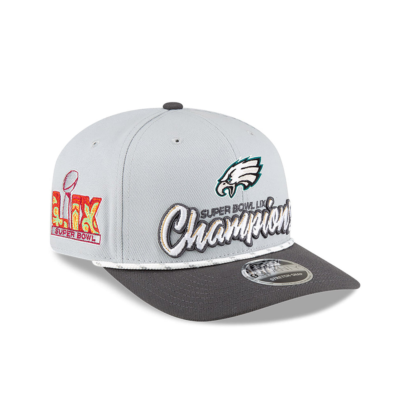 PHILADELPHIA EAGLES NFL 2025 SUPER BOWL CHAMPIONS GRAY 9SEVENTY STRETCH SNAP CAP