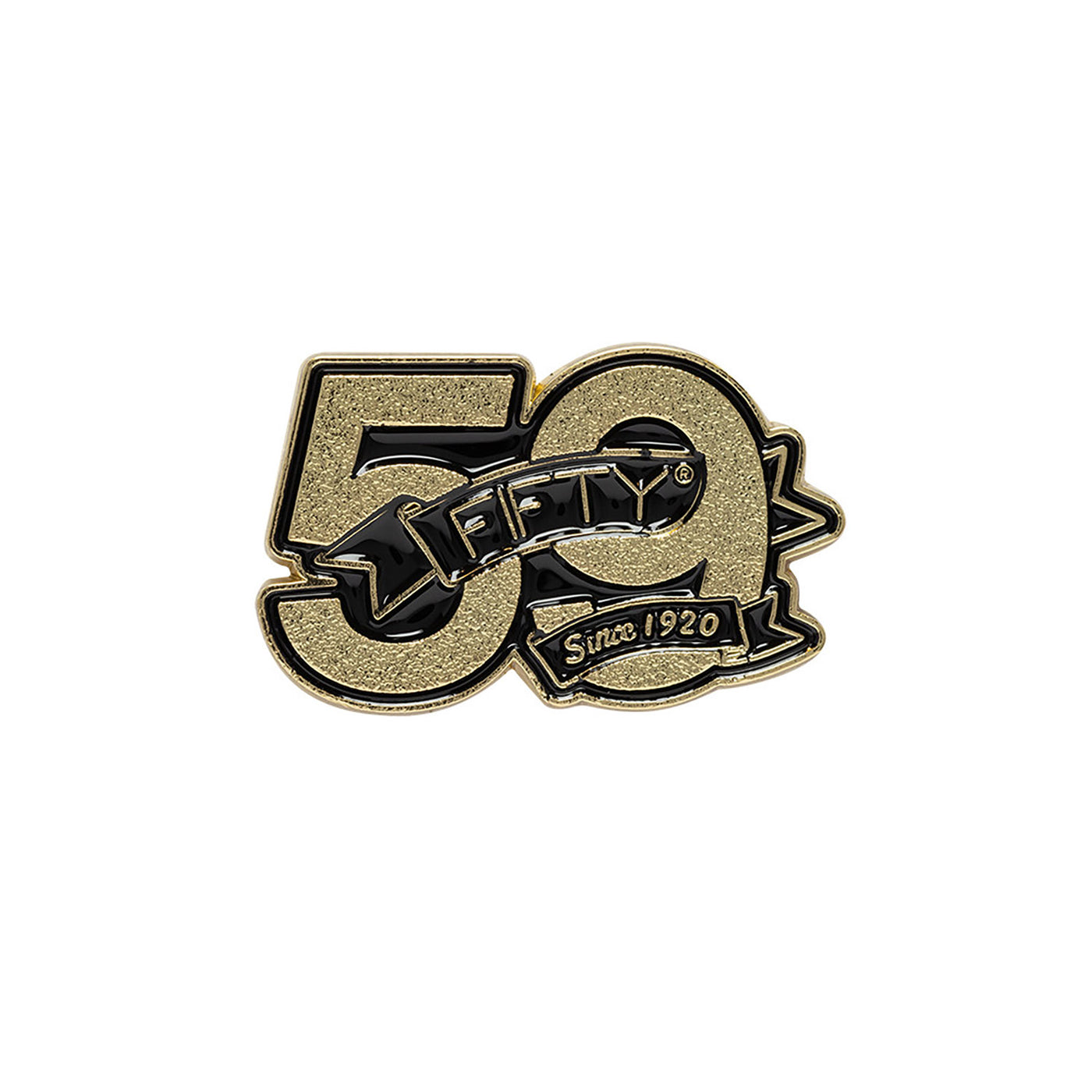 NEW ERA 59FIFTY® DAY 59FIFTY SINCE 1920 BANNER LOGO BLACK AND GOLD PIN