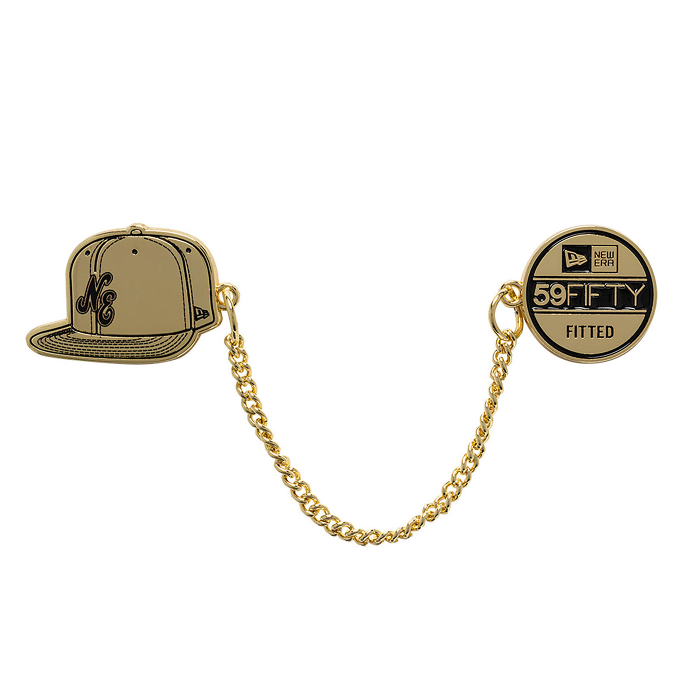 NEW ERA 59FIFTY® DAY CAP & STICKER CHAIN BLACK AND GOLD PIN