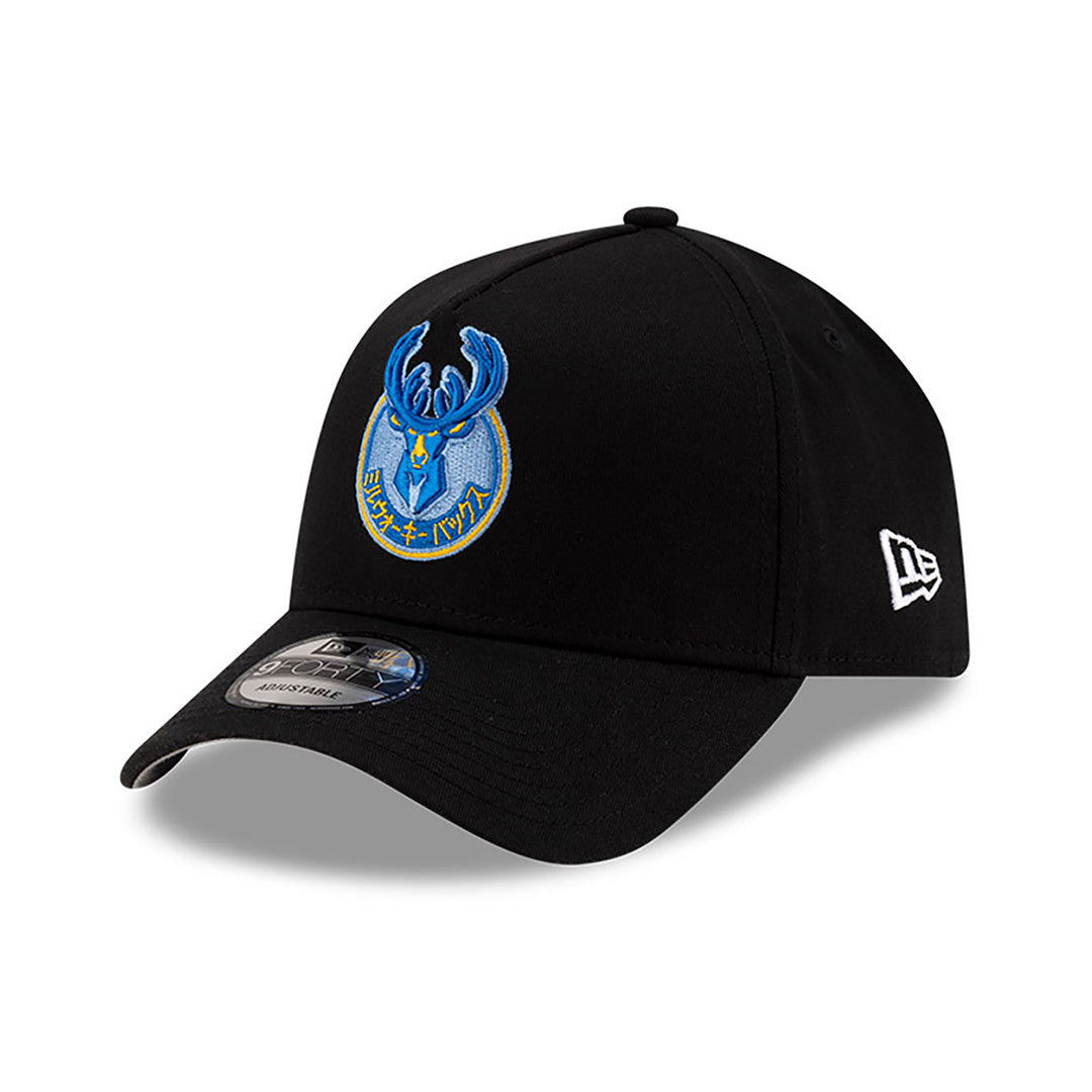 NEW ERA X HYPERFLY KATAKANA X NBA MILWAUKEE BUCKS BLACK 9FORTY AF CAP