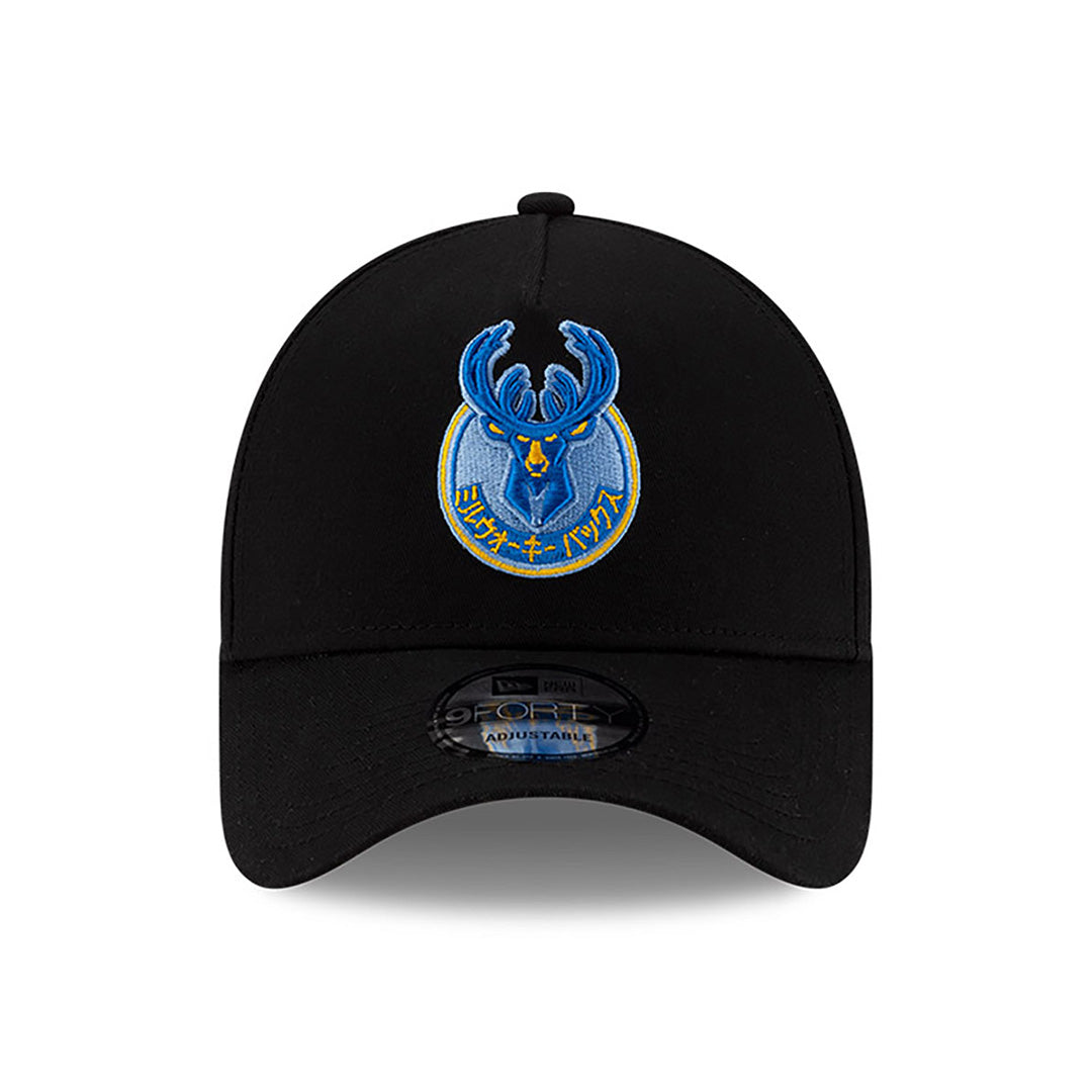 NEW ERA X HYPERFLY KATAKANA X NBA MILWAUKEE BUCKS BLACK 9FORTY AF CAP