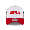 NEW ERA X NETFLIX 2-TONE SCARLET VISOR WHITE 9FORTY AF TRUCKER CAP